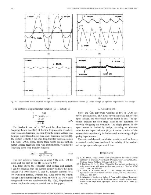 The Discontinuous Conduction Mode Sepic and ´ Cuk Power