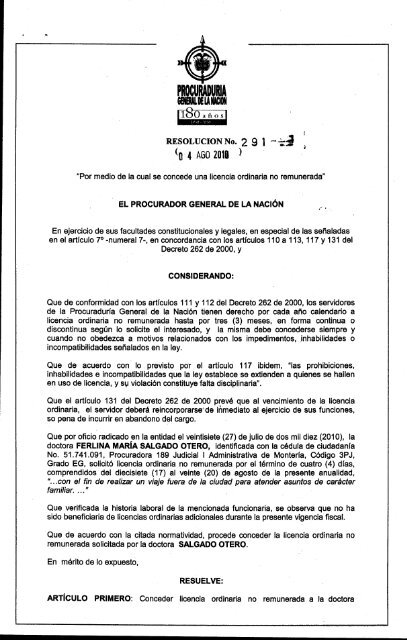 Documento - Procuraduría General de la Nación