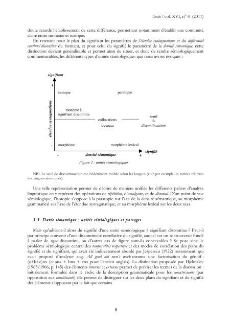 Unités linguistiques à signifiant discontinu, du morphème au ... - Texto