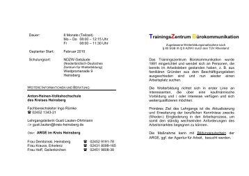 TrainingsZentrum Bürokommunikation - VHS Kreis Heinsberg