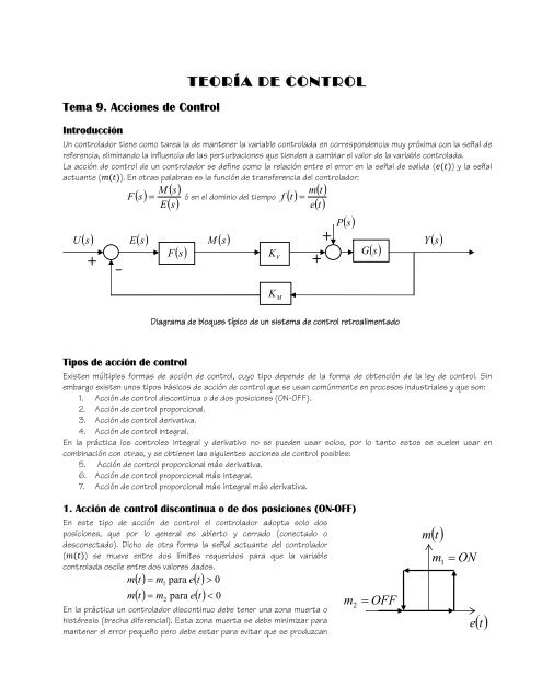 Tema 9. Acciones de Control - Web del Profesor