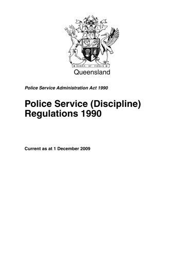 Police Service (Discipline) Regulations 1990 - Queensland Legislation