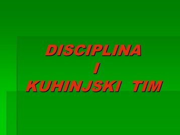 DISCIPLINA I KUHINJSKI TIM