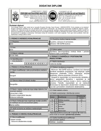 Dodatak diplome.pdf - pmf - Univerzitet u Nišu