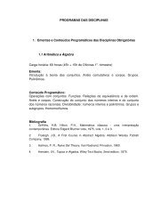 Programa das Disciplinas - UNESP - Rio Claro