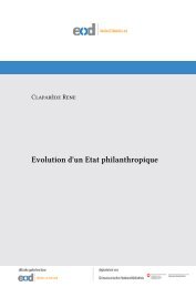 Evolution d'un Etat philanthropique - CH