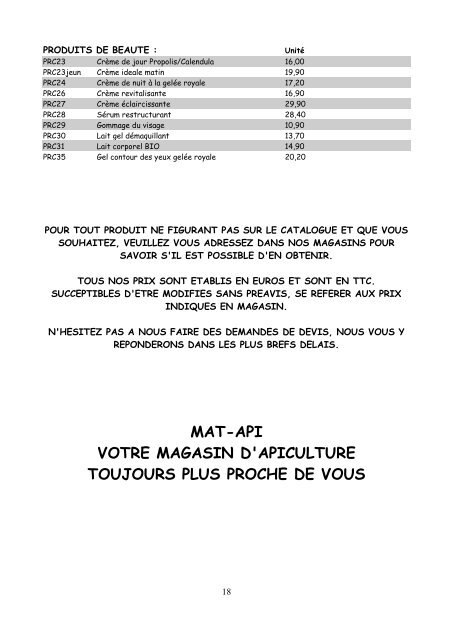 Téléchargez notre catalogue 2013 en PDF - Mat-Api