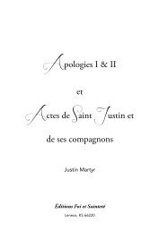 Apologies I & II et Actes de Saint Justin et de ses compagnons