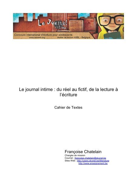 Le Journal Intime Du Reel Au Fictif De La Lecture A L Ecriture