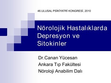 Nörolojik Hastalı Depresyon ve Sitokinler Nörolojik Hastalıklarda ...