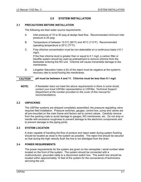 Operation and Maintenance Manual for