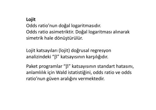 LOJİSTİK REGRESYON ANALİZİ