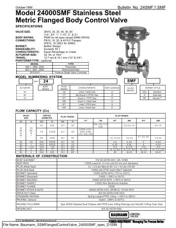 Model 24000SMF Stainless Steel Metric Flanged Body Control Valve