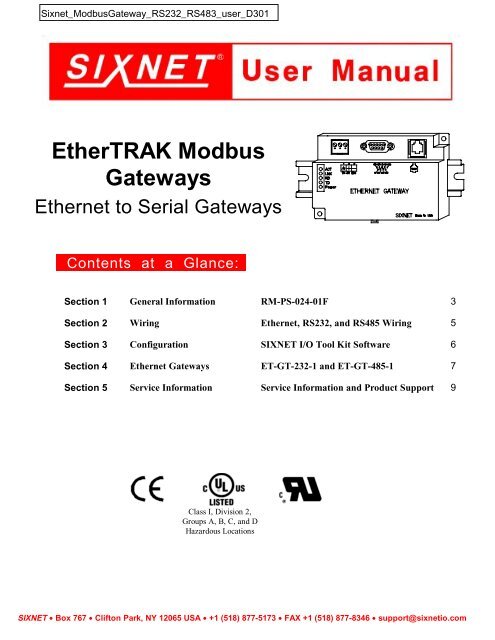 EtherTRAK Modbus Gateways