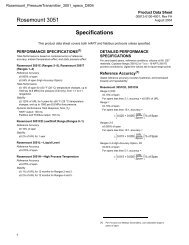 Rosemount 3051 Specifications