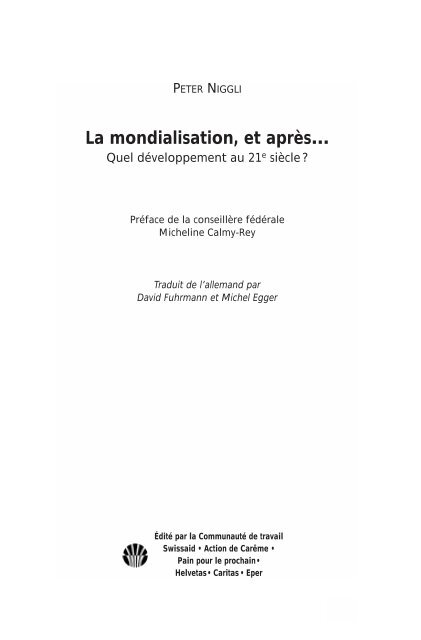 La mondialisation, et après … Quel développement ... - Alliance Sud