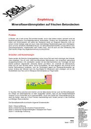 Mineralfaserplatten auf frischen Betondecken - A. Meier AG