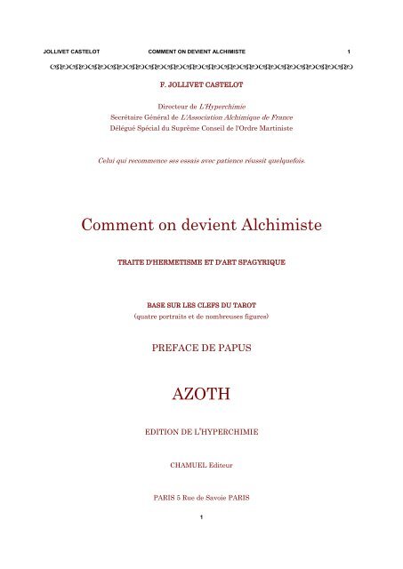 Comment on devient alchimiste.pdf - Free Ebooks