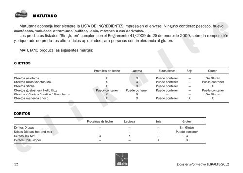 Dossier orientativo sobre productos seguros 2012-2013 - Elikalte