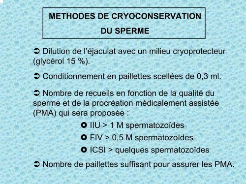 Indications à la cryoconservation des gamètes