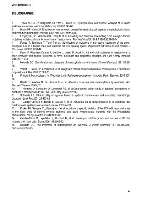 MASTOCYTOSES 2005 Bessis