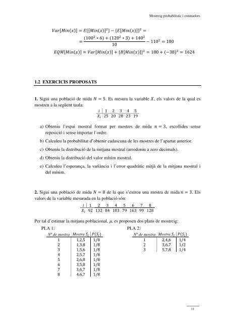 Mostreig Estadístic: problemes i pràctiques - Dipòsit Digital de la UB