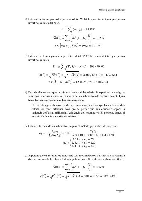 Mostreig Estadístic: problemes i pràctiques - Dipòsit Digital de la UB