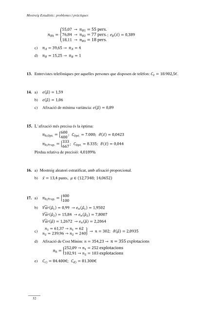 Mostreig Estadístic: problemes i pràctiques - Dipòsit Digital de la UB