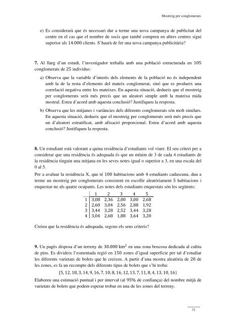 Mostreig Estadístic: problemes i pràctiques - Dipòsit Digital de la UB