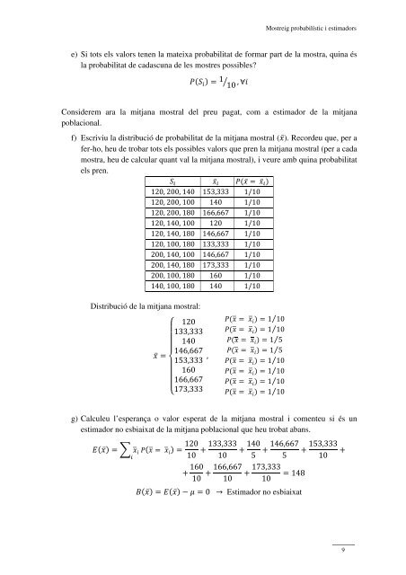 Mostreig Estadístic: problemes i pràctiques - Dipòsit Digital de la UB