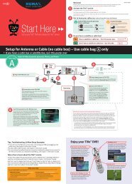 Setup for Antenna or Cable (no cable box) – Use cable bag only