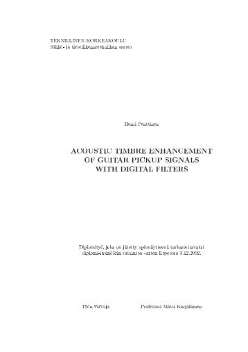 Acoustics Timbre Enhancement of Guitar Pickup Signal ... - Aaltodoc