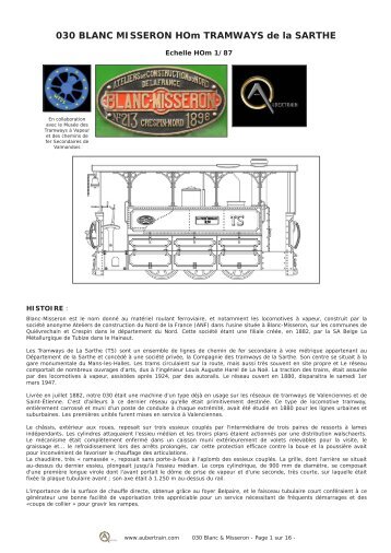 030 BLANC 1 MISSERON HOm TRAMWAYS de la SARTHE