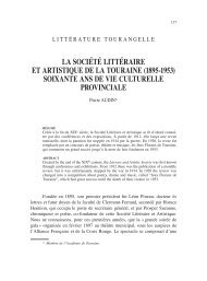 la société littéraire et artistique de la touraine - Académie de Touraine