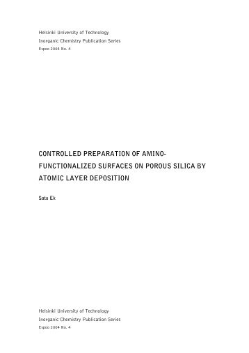 functionalized surfaces on porous silica by atomic layer ... - Aaltodoc