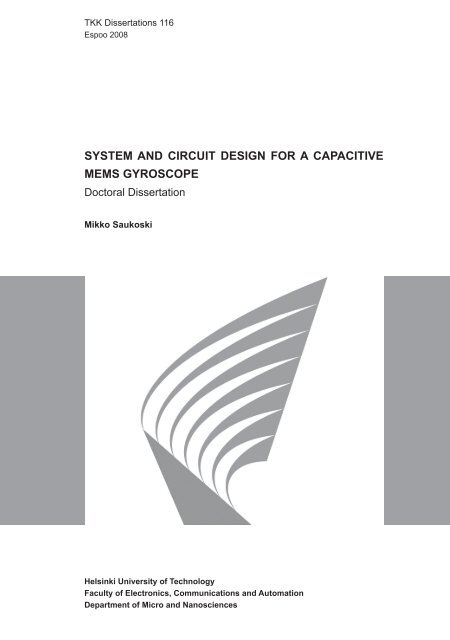 system and circuit design for a capacitive mems gyroscope - Aaltodoc