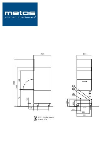 32 mm, 3 l/s R 3/4 , 200kPa, 100 l/h 2030 805 730 3 4 ... - Metos.com