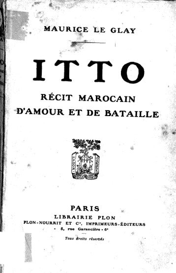 itto récit marocain *d'amour et de bataille