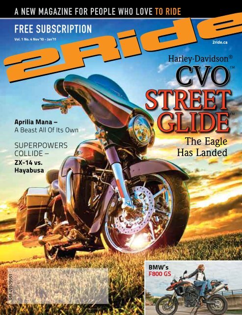 Free SubScriPtioN - 2Ride Motorcycle Magazine