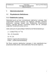 1 Gleichstromtechnik 1.1 Physikalische Definitionen 1.1.1 ...