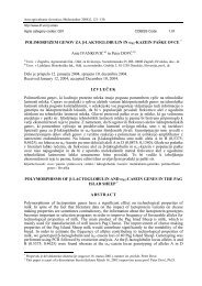 POLIMORFIZEM GENOV ZA β-LAKTOGLOBULIN IN αS1-KAZEIN ...