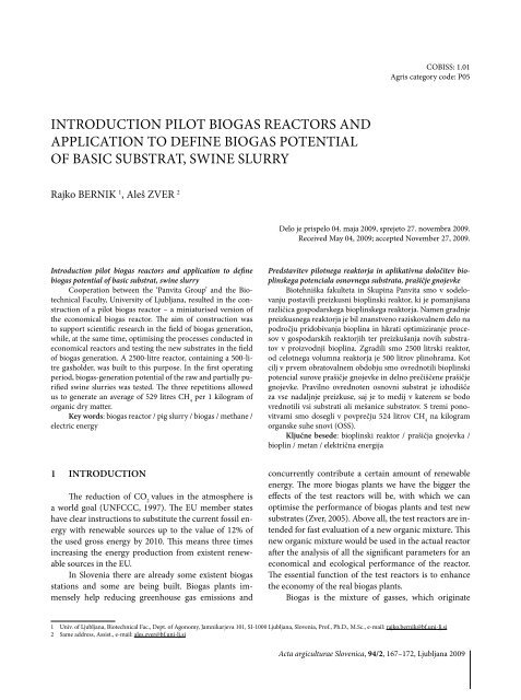 IntrOduCtIOn PILOt BIOgAS reACtOrS And APPLICAtIOn tO defIne ...