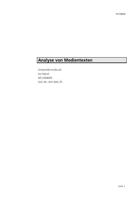 Analyse von Medientexten - A-ch-d.eu