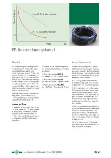 FE-Austrocknungskabel - CVC Unterlagsböden AG