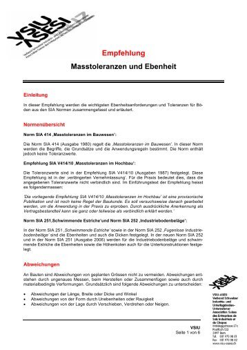 Masstoleranz und Ebenheit - A. Meier AG