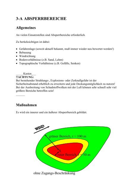 3-A ABSPERRBEREICHE - ABC-Gefahren