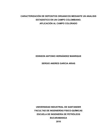 caracterización de depositos organicos mediante un analisis ...