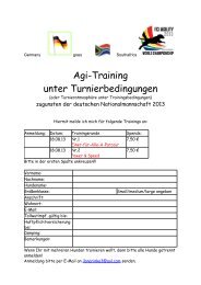 Agi-Training unter Turnierbedingungen