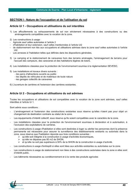 5 règlement PLU Duerne - Commune de Duerne
