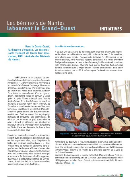 Télécharger Liane N°3 - Le Bénin en France